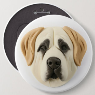 Chapa Redonda De 15 Cm Perro Pastor de Anatolia Inspirado en 3D