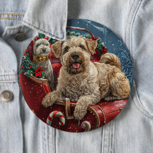Chapa Redonda De 15 Cm Perro Terrier Trigo Navidad Festivo