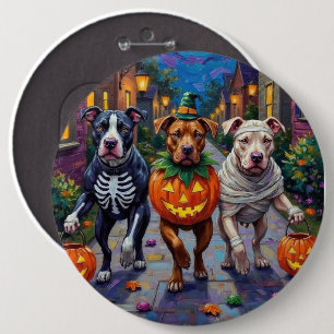 Chapa Redonda De 15 Cm Perros Pitbull Trick-or-Treating  Disfraces de Hal