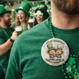 Chapa Redonda De 15 Cm Personajes festivos del Día de San Patricio