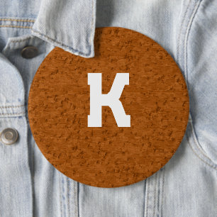 Chapa Redonda De 15 Cm Personalizado de Boho Rustic Textured Wood brown