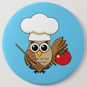 Chapa Redonda De 15 Cm Personalizado de Lechuza Cocina