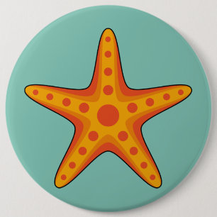 Chapa Redonda De 15 Cm Personalizado de Starfish Naranja Cute