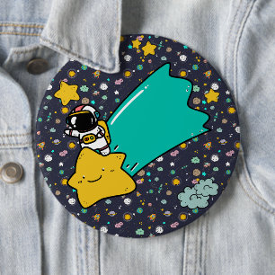 Chapa Redonda De 15 Cm Personalizado espacial astronauta