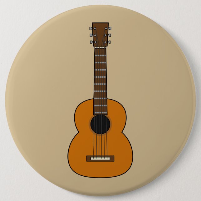 Chapa Redonda De 15 Cm Personalizado simple de guitarra acústica (Anverso)