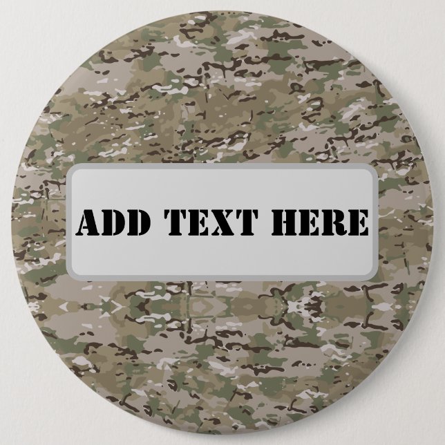 Chapa Redonda De 15 Cm Personalized Tactical Military Camo (Anverso)