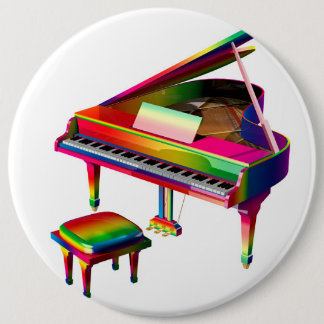 Chapa Redonda De 15 Cm Piano de color arcoiris