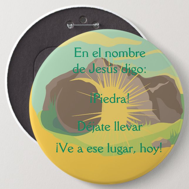 Chapa Redonda De 15 Cm Piedra! ¡Que Te Vayas! Esp (Anverso y reverso)