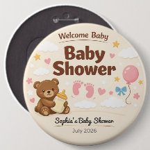 Pin de bienvenida personalizado para baby shower