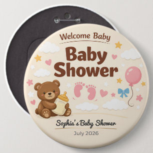 Chapa Redonda De 15 Cm Pin de bienvenida personalizado para baby shower