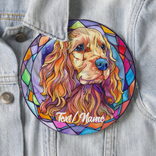 Chapa Redonda De 15 Cm Pin de diseño de lata de vidrio para perro Mascota