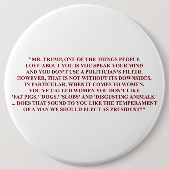 Chapa Redonda De 15 Cm Pin de la pregunta de Megyn Kelly (Anverso)