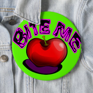 Chapa Redonda De 15 Cm Pin Nostálgico Retro de los 90 Apple BITE ME