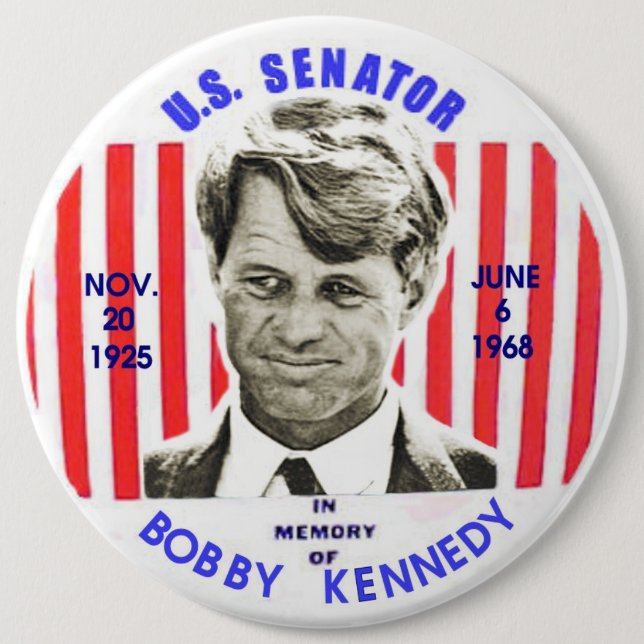 Chapa Redonda De 15 Cm Pinback del monumento de Bobby Kennedy (Anverso)