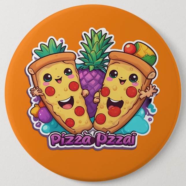 Chapa Redonda De 15 Cm Pineapple Pizza Funny (Anverso)