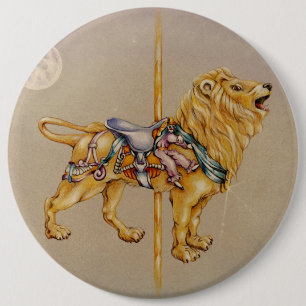 Chapa Redonda De 15 Cm Pins, botones - León carrusel