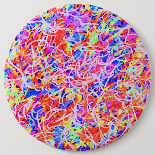 Chapa Redonda De 15 Cm Pintura de líneas abstractas coloridas lindas