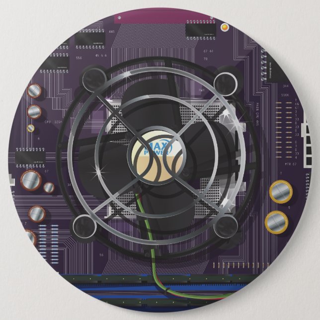 Chapa Redonda De 15 Cm Placa madre para equipos (Anverso)