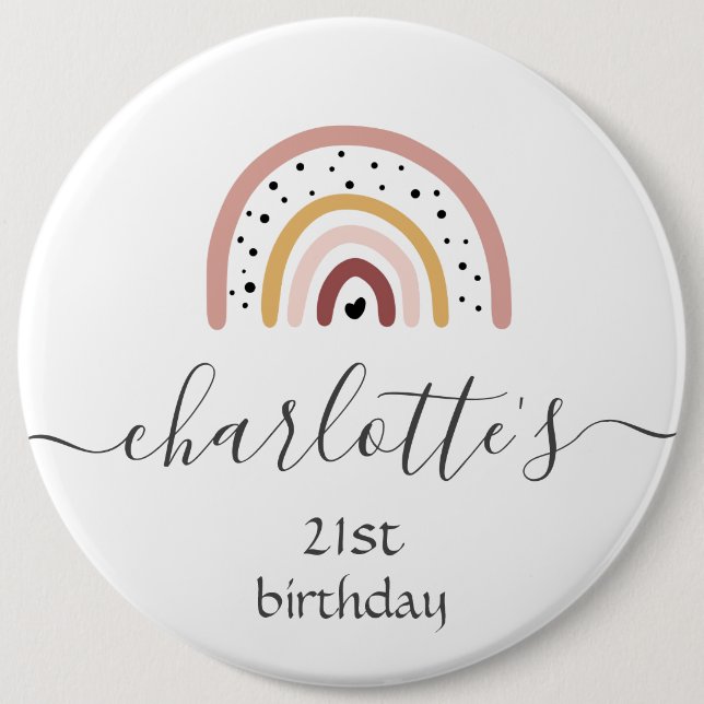 Chapa Redonda De 15 Cm placa personalizar - Arcoiris Salmon (Anverso)