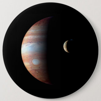 Chapa Redonda De 15 Cm Planeta gigante del gas Júpiter y luna galileña Io