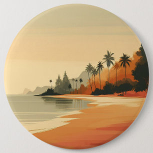 Chapa Redonda De 15 Cm Playa vintage/retro/tropical