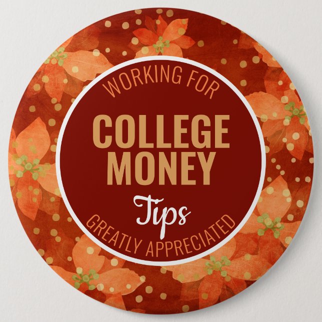 Chapa Redonda De 15 Cm Poinsettia roja | Sugerencias Apreciadas | Dinero  (Anverso)