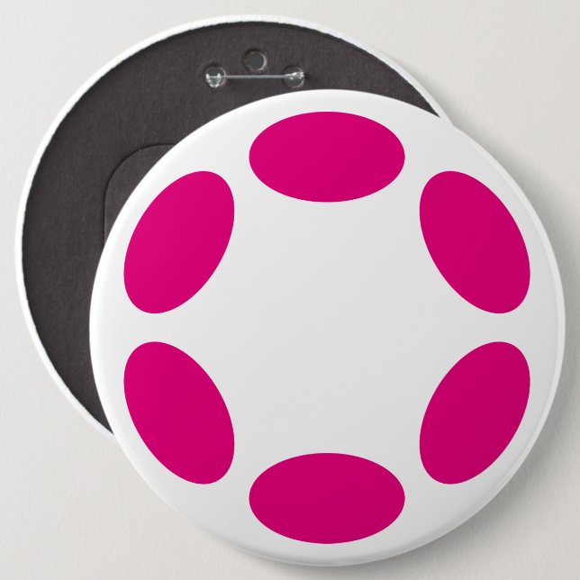 Chapa Redonda De 15 Cm Polkadot (Anverso y reverso)