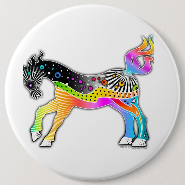 Chapa Redonda De 15 Cm Pop Art HORSE (Anverso)