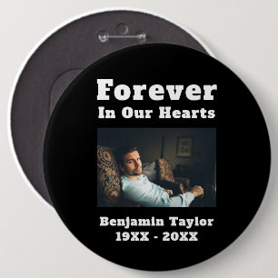 Chapa Redonda De 15 Cm Por Siempre en Nuestros Corazones Texto En Memoria