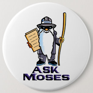 Chapa Redonda De 15 Cm Preguntar a Moses