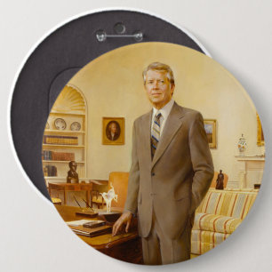 Chapa Redonda De 15 Cm Presidente americano James Earl Carter Oficina Ova