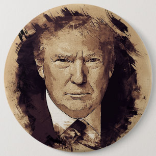 Chapa Redonda De 15 Cm Presidente Donald Trump