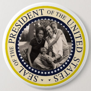 Chapa Redonda De 15 Cm Presidente Obama First Family Commemorative 6"