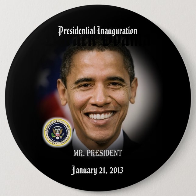 Chapa Redonda De 15 Cm Presidente Obama Inauguration Commemorative (Anverso)