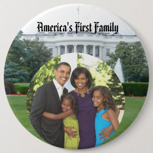 Chapa Redonda De 15 Cm Presidente Obama Keepsakes First Family 6" grande