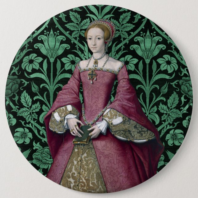 Chapa Redonda De 15 Cm Princesa Retrato Elizabeth Tudor, Reina (Anverso)