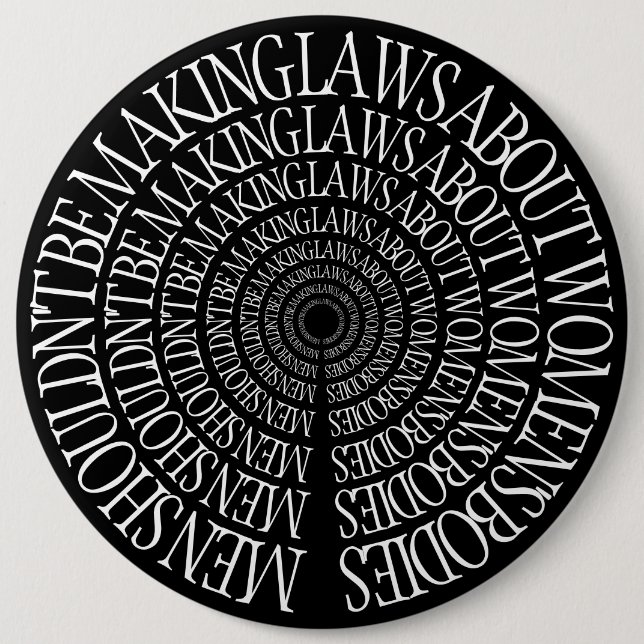 Chapa Redonda De 15 Cm Pro Choice - Pin negro feminista (Anverso)