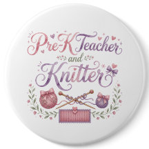 Profesora de Pre-K y boton de insignia de tejedora