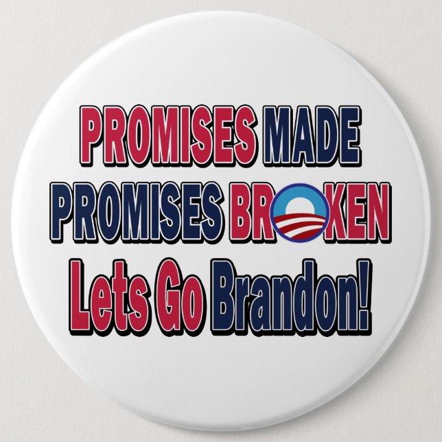 Chapa Redonda De 15 Cm Promesas hechas - Promesas rotas FJB (Anverso)