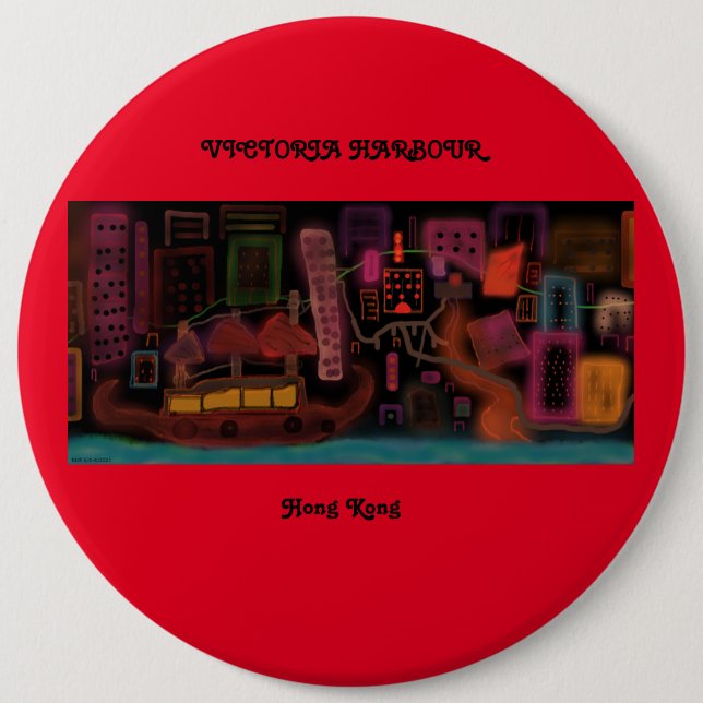 Chapa Redonda De 15 Cm Puerto Victoria, Hong Kong, años 60- (Anverso)