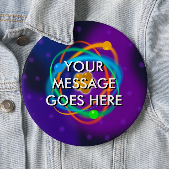 Chapa Redonda De 15 Cm Puntos de la estructura atómica personalizada (In situ)