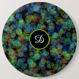 Chapa Redonda De 15 Cm puntos monogramo de polka retro de moda