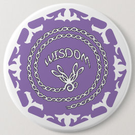 Chapa Redonda De 15 Cm Purple Crown Chakra "Wisdom" Dragonfly White BG