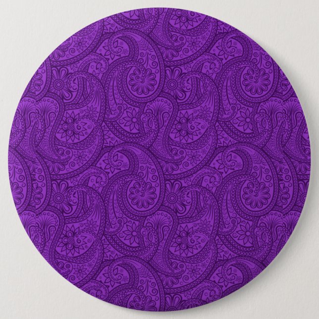 Chapa Redonda De 15 Cm Purple Paisley (Anverso)