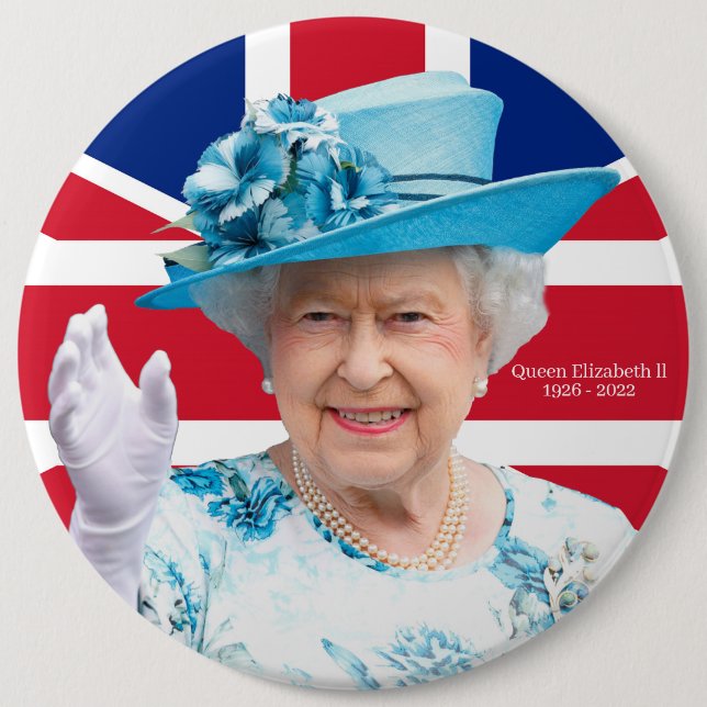 Chapa Redonda De 15 Cm Queen Elizabeth ll (Anverso)