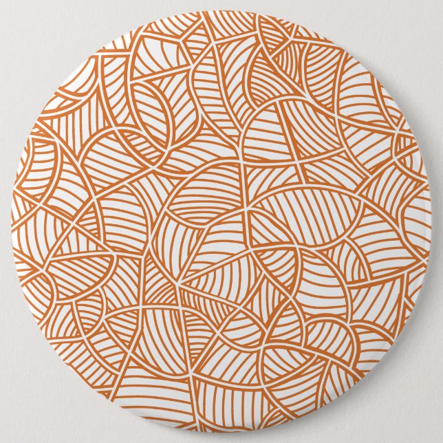 Chapa Redonda De 15 Cm Random Leaf Mosaic Dark Naranja (Anverso)