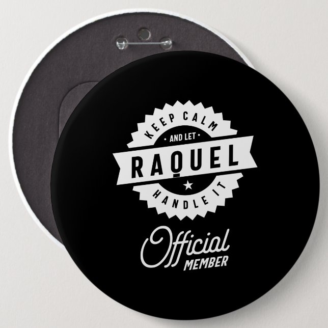 Chapa Redonda De 15 Cm Raquel Personalizado Name Birthday Gift (Anverso y reverso)