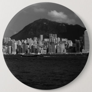 Chapa Redonda De 15 Cm Rascacielos de la bahía de Hong Kong Vintage China