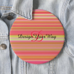 Chapa Redonda De 15 Cm rayas abstractas retro de moda monograma inicial