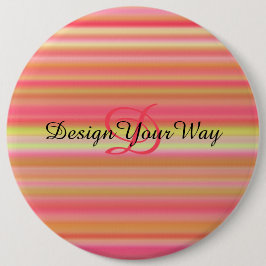 Chapa Redonda De 15 Cm Rayas abstractas retro modernas monograma inicial